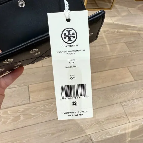 Tory Burch Willa Medium Wallet 175974 Black $300 - Picture 7 of 9